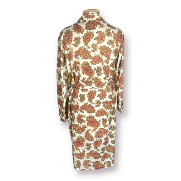 Vintage Towncraft Penn-Prest Paisley Print Unisex Robe Belted Dressing Gown - Picture 3 of 13